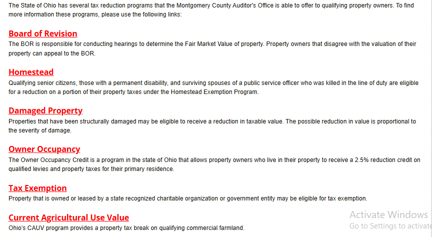 Senior Citizen Tax Reduction Programs in Montgomery County