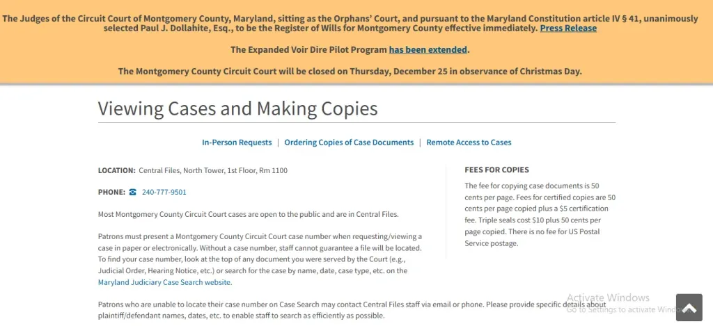 How to Request Court Document Copies Montgomery County