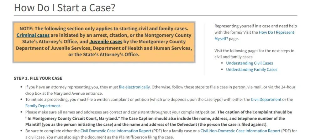 Montgomery County Civil Court Case Filing Process
