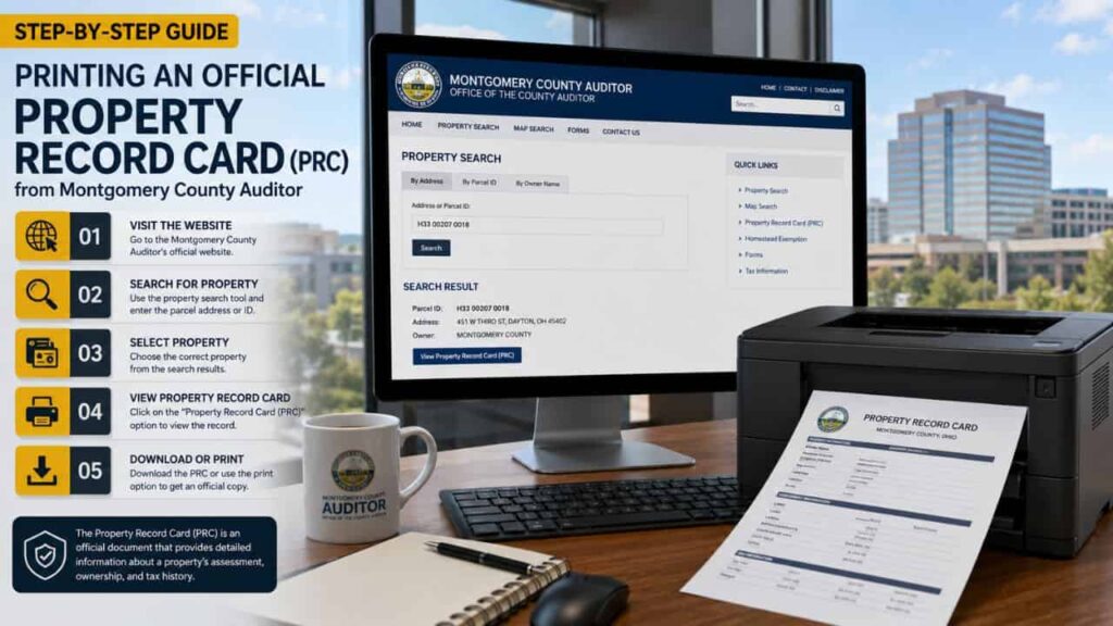 Step by Step Guide, Printing an Official Property Record Card (PRC) from Montgomery County Auditor