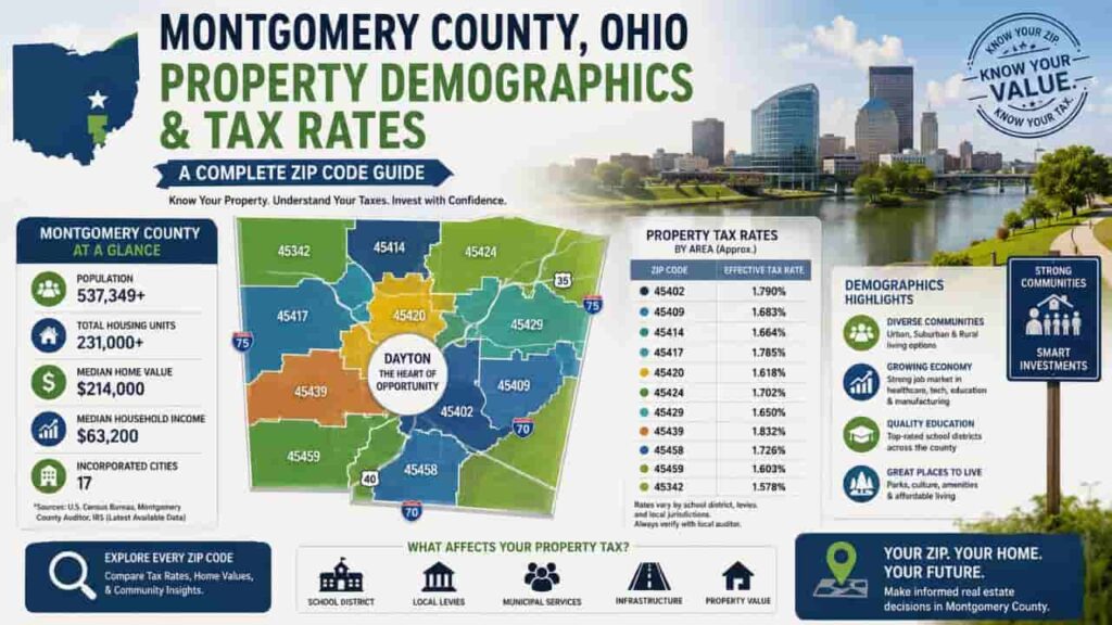 Montgomery County Ohio Property Demographics & Tax Rates, A Complete Zip Code Guide