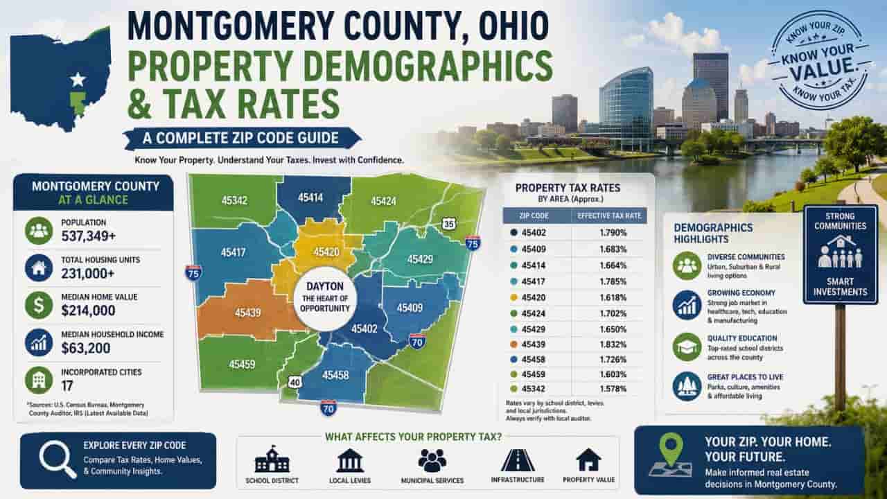 Montgomery County Ohio Property Demographics & Tax Rates, A Complete Zip Code Guide